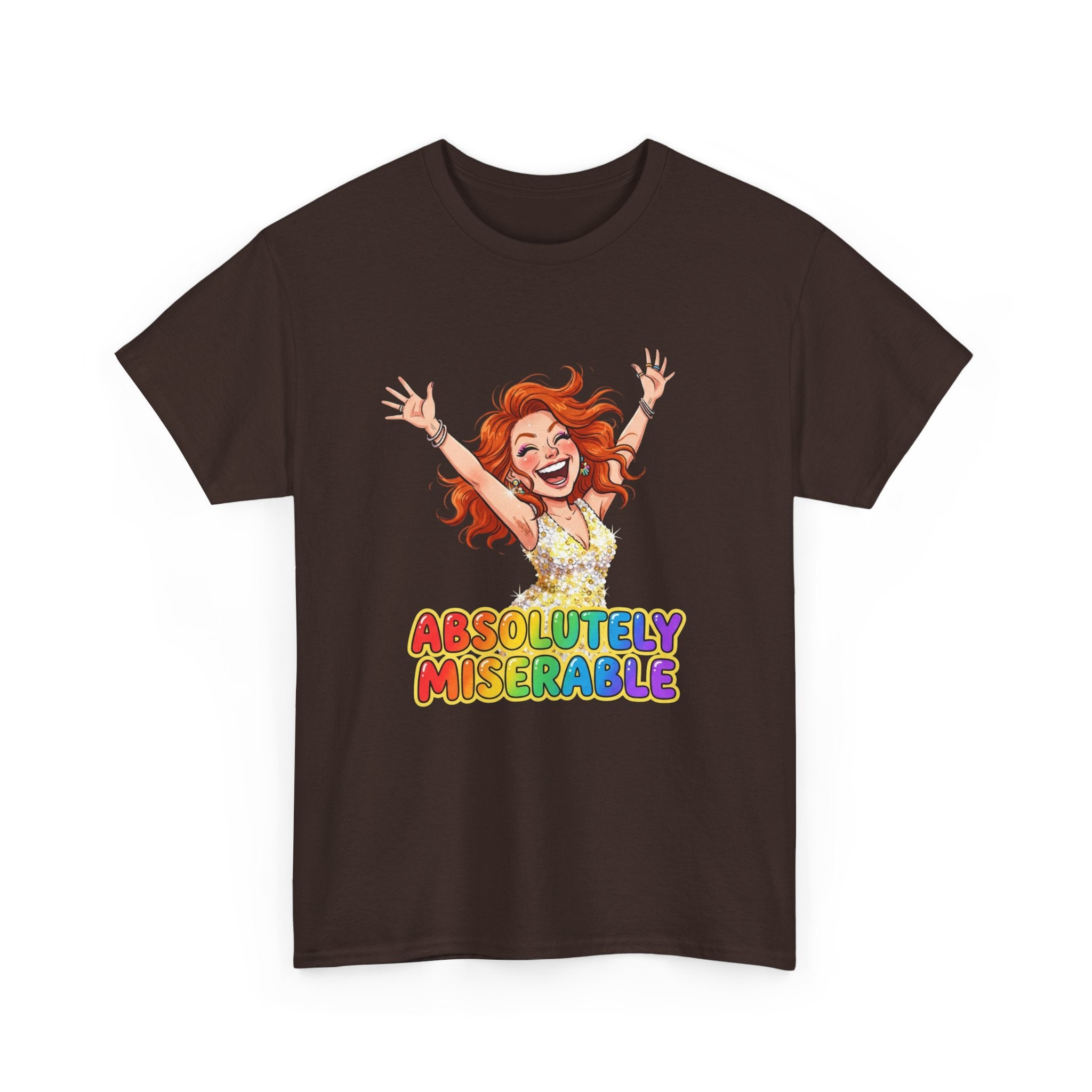 Absolutely Miserable Women's T-Shirt — Funny Redhead Cheer Cartoon Tee