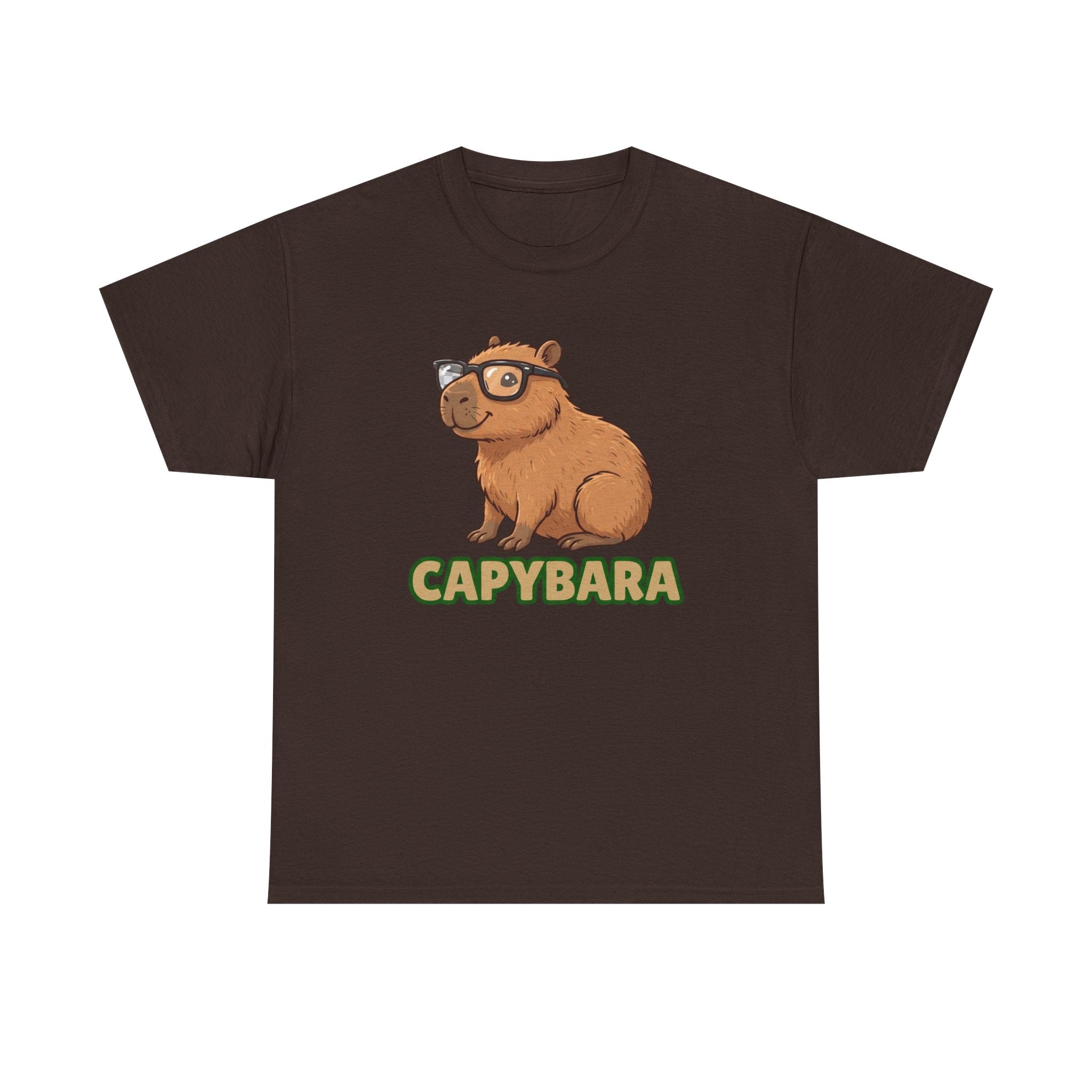 Capybara Graphic Tee - Cute Capybara with Glasses Shirt