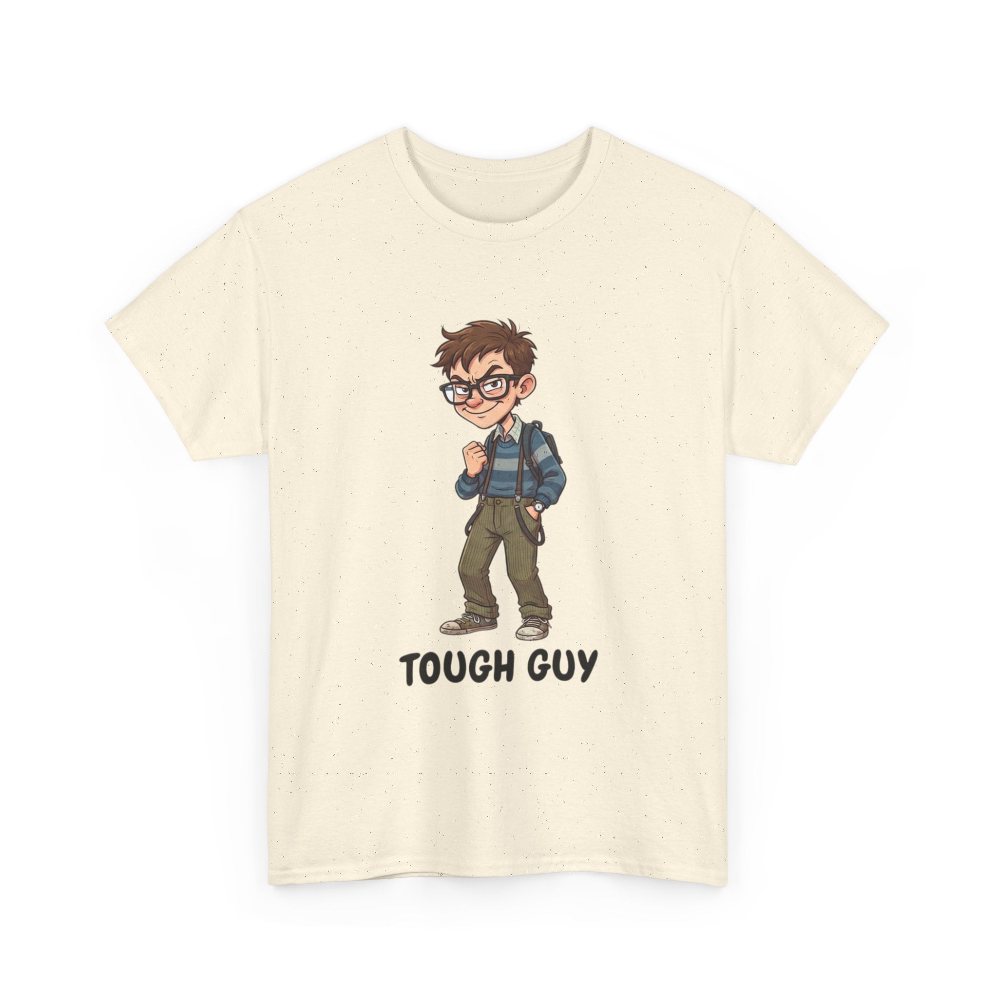 Tough Guy Graphic Tee — Nerdy Tough Guy Illustration T-Shirt
