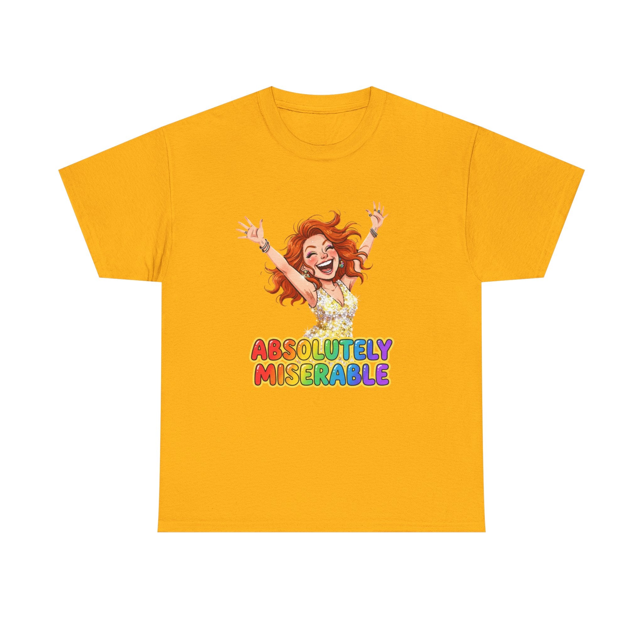 Absolutely Miserable Women's T-Shirt — Funny Redhead Cheer Cartoon Tee