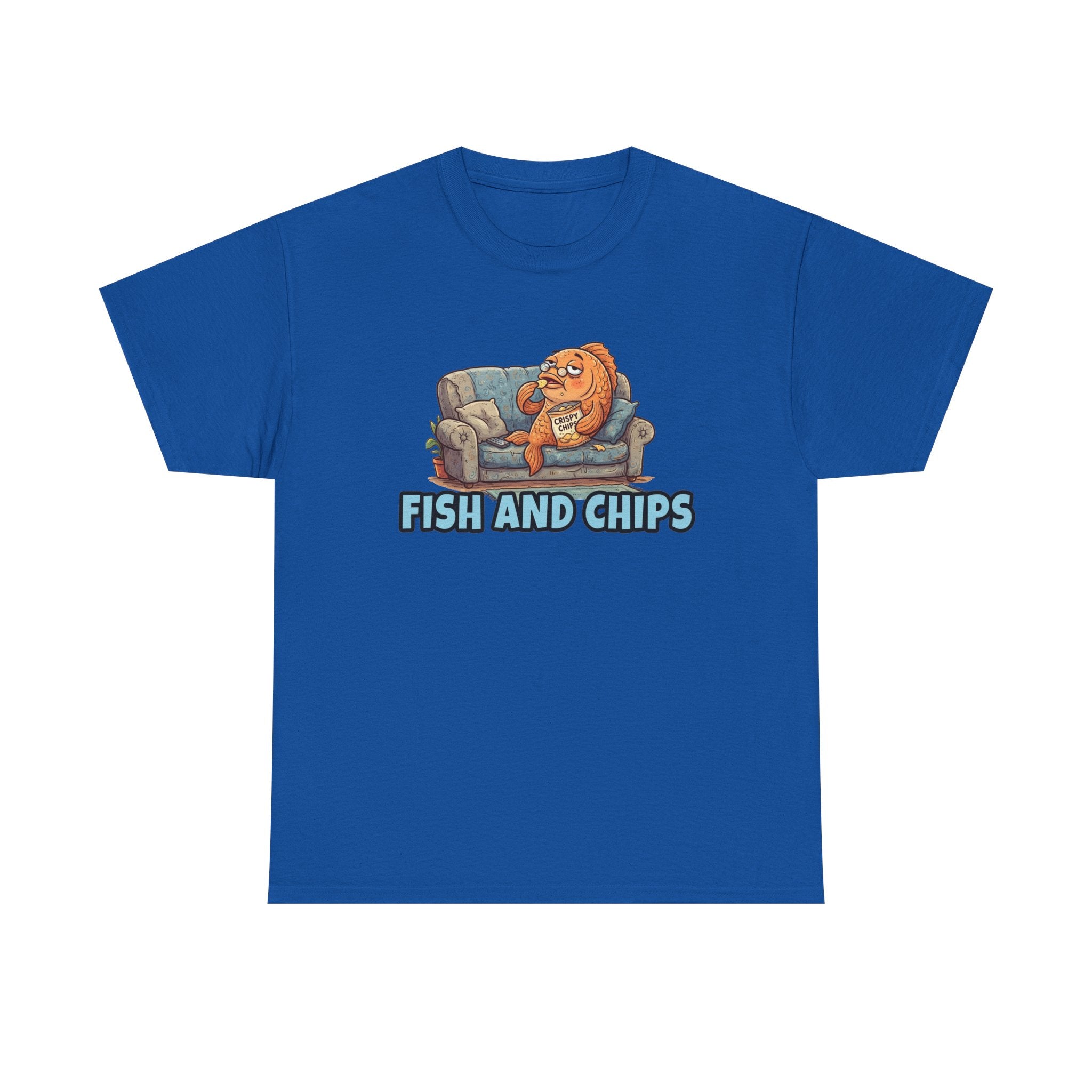 Fish and Chips Shirt — Funny Couch Potato Fish Graphic Tee