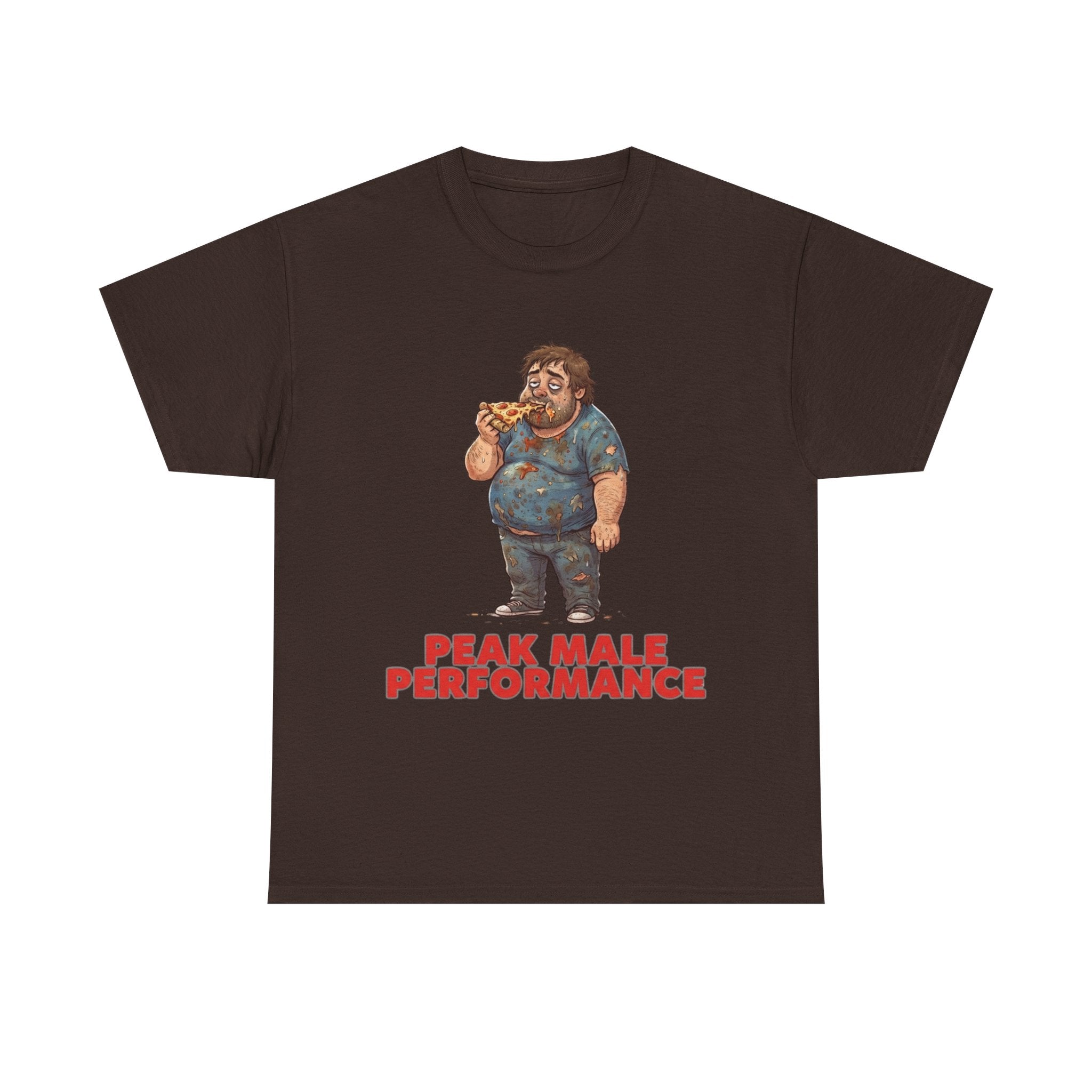 Peak Male Performance T-Shirt — Funny Pizza Guy Graphic Tee