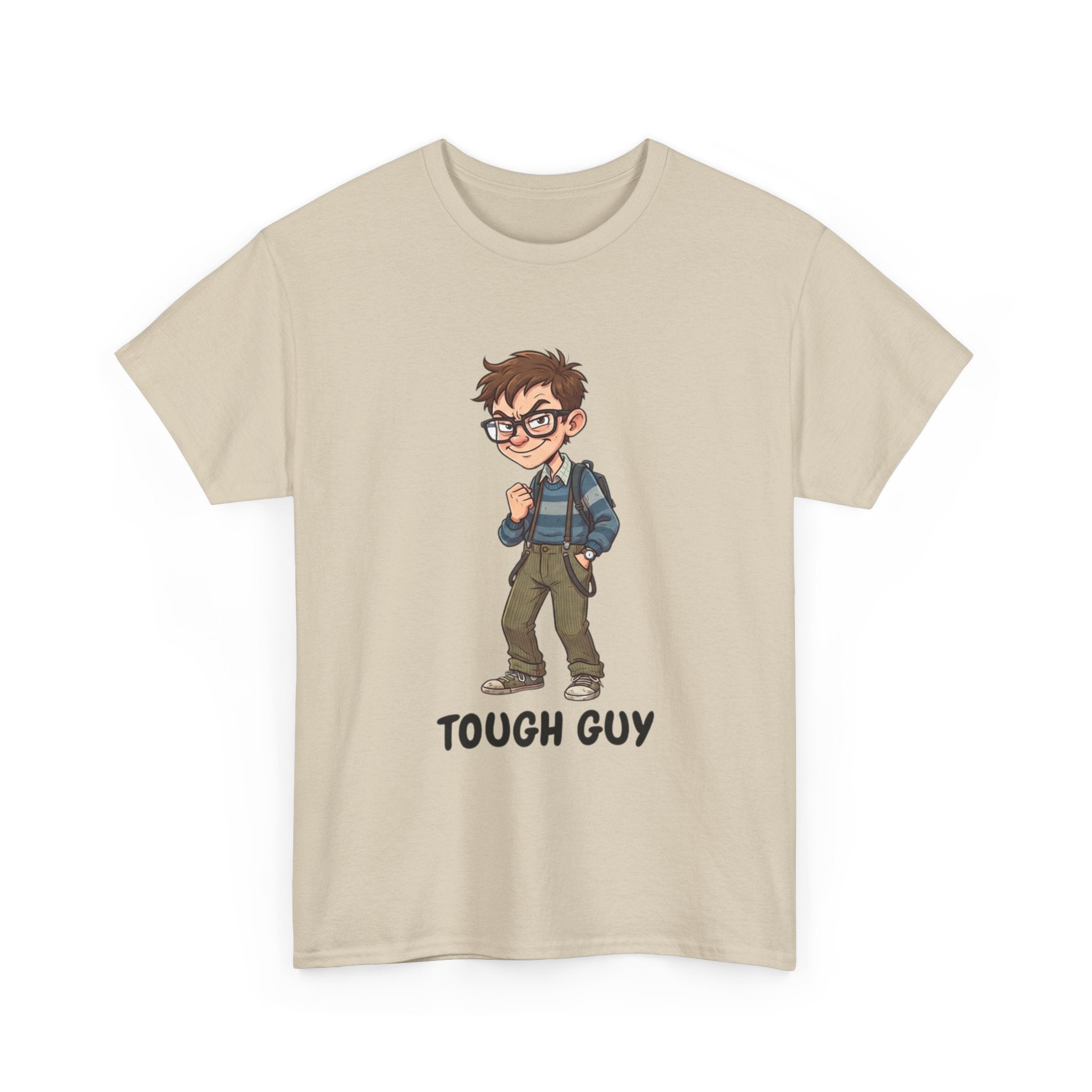 Tough Guy Graphic Tee — Nerdy Tough Guy Illustration T-Shirt
