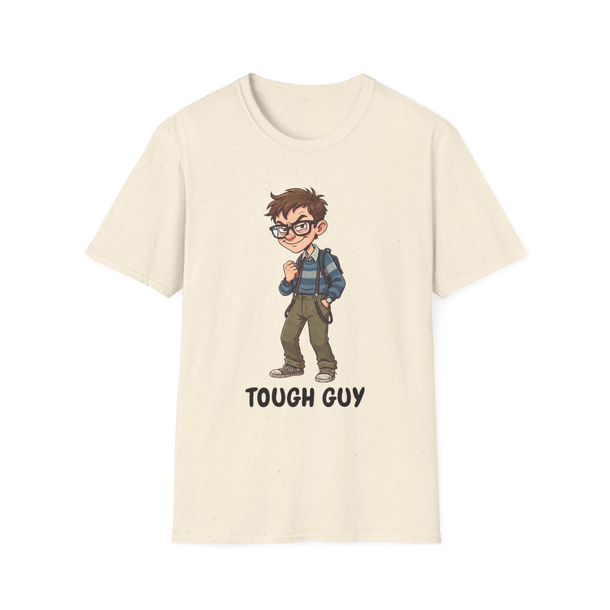 Tough Guy Graphic Tee — Nerdy Tough Guy Illustration T-Shirt