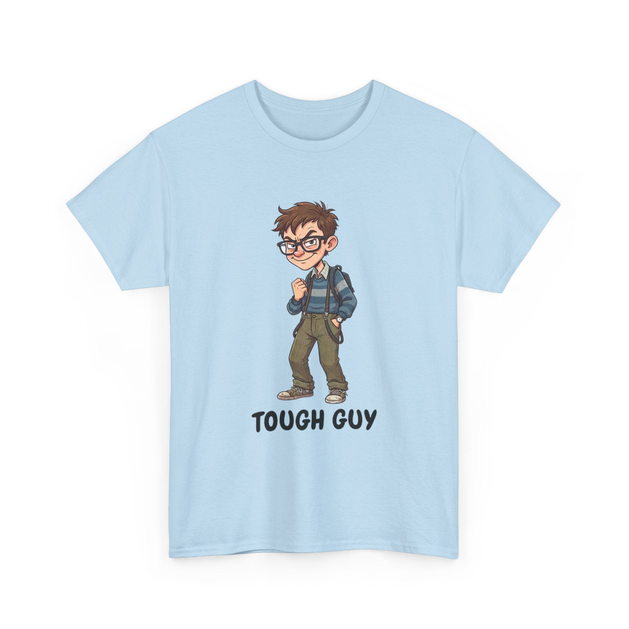 Tough Guy Graphic Tee — Nerdy Tough Guy Illustration T-Shirt