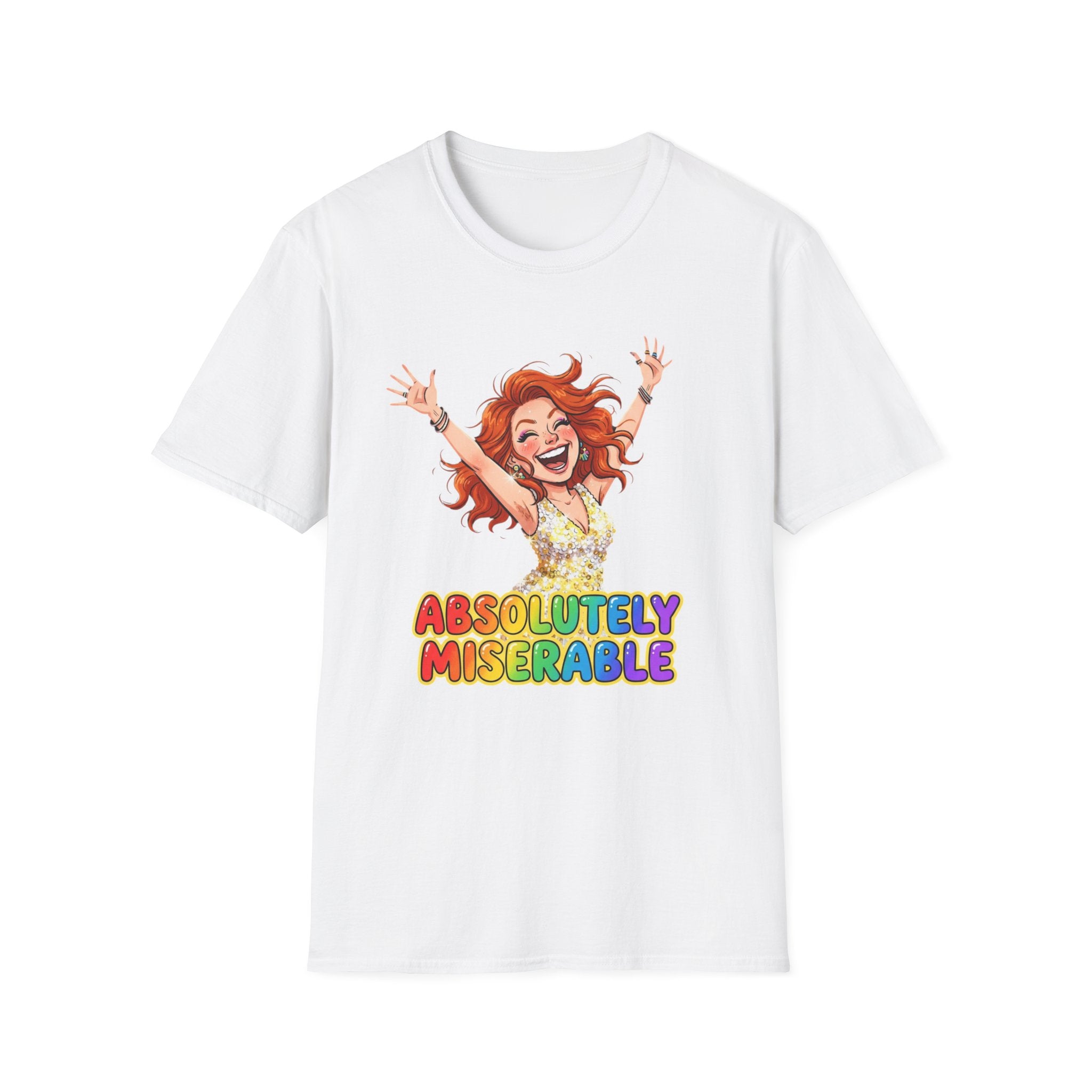 Absolutely Miserable Women's T-Shirt — Funny Redhead Cheer Cartoon Tee