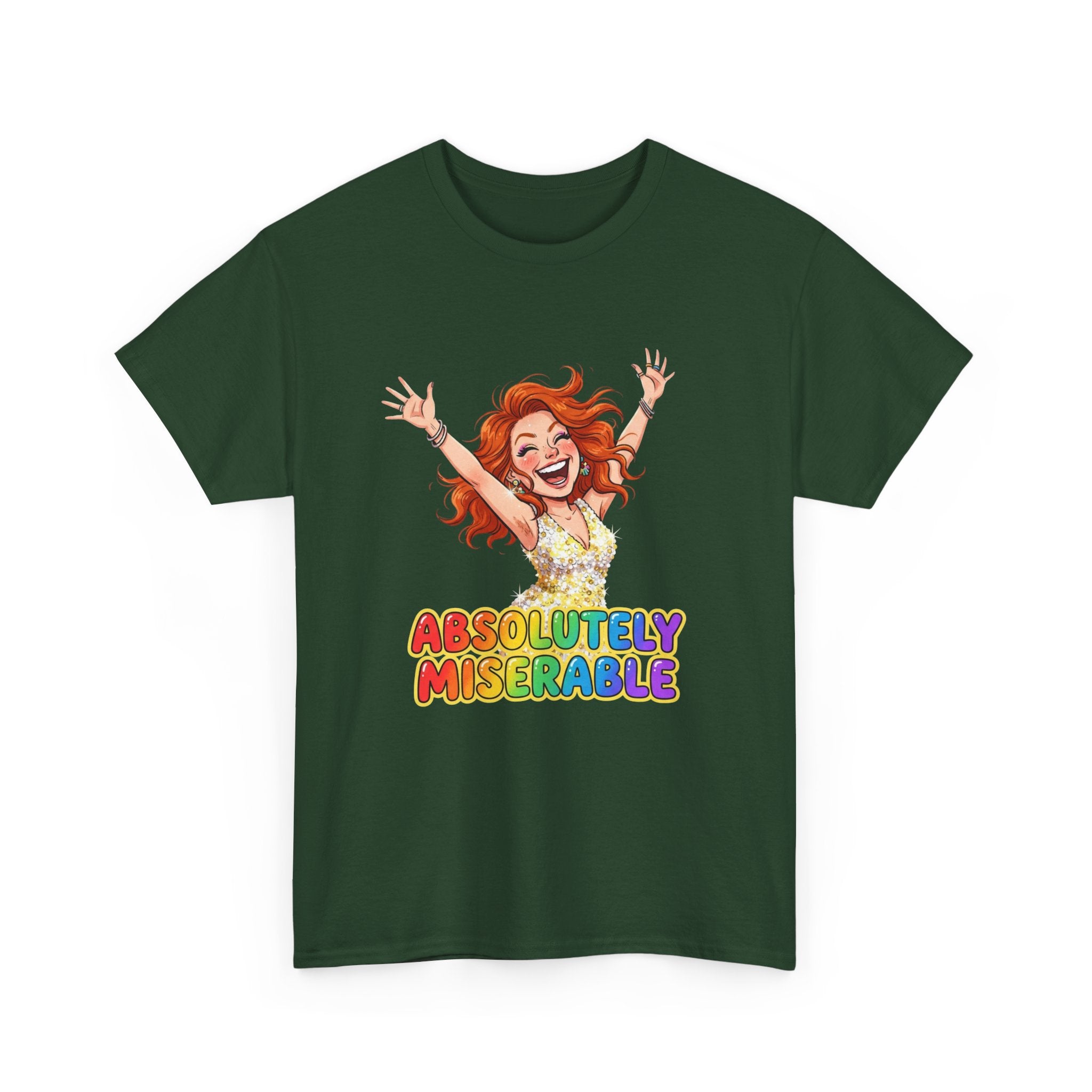 Absolutely Miserable Women's T-Shirt — Funny Redhead Cheer Cartoon Tee