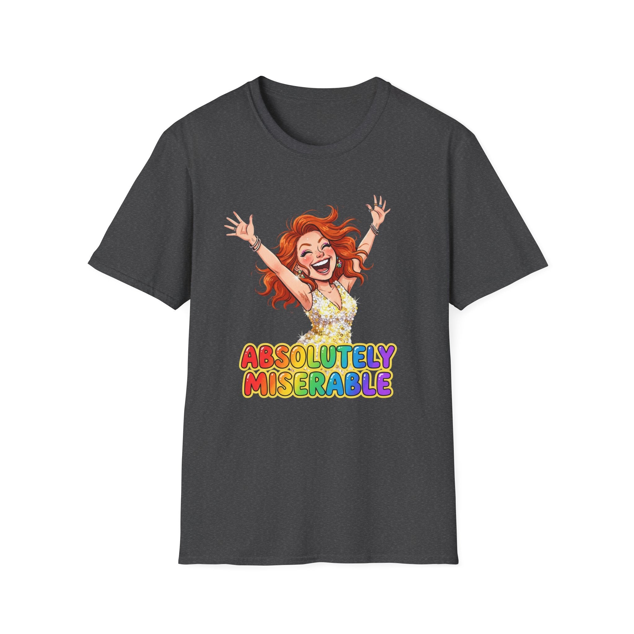 Absolutely Miserable Women's T-Shirt — Funny Redhead Cheer Cartoon Tee