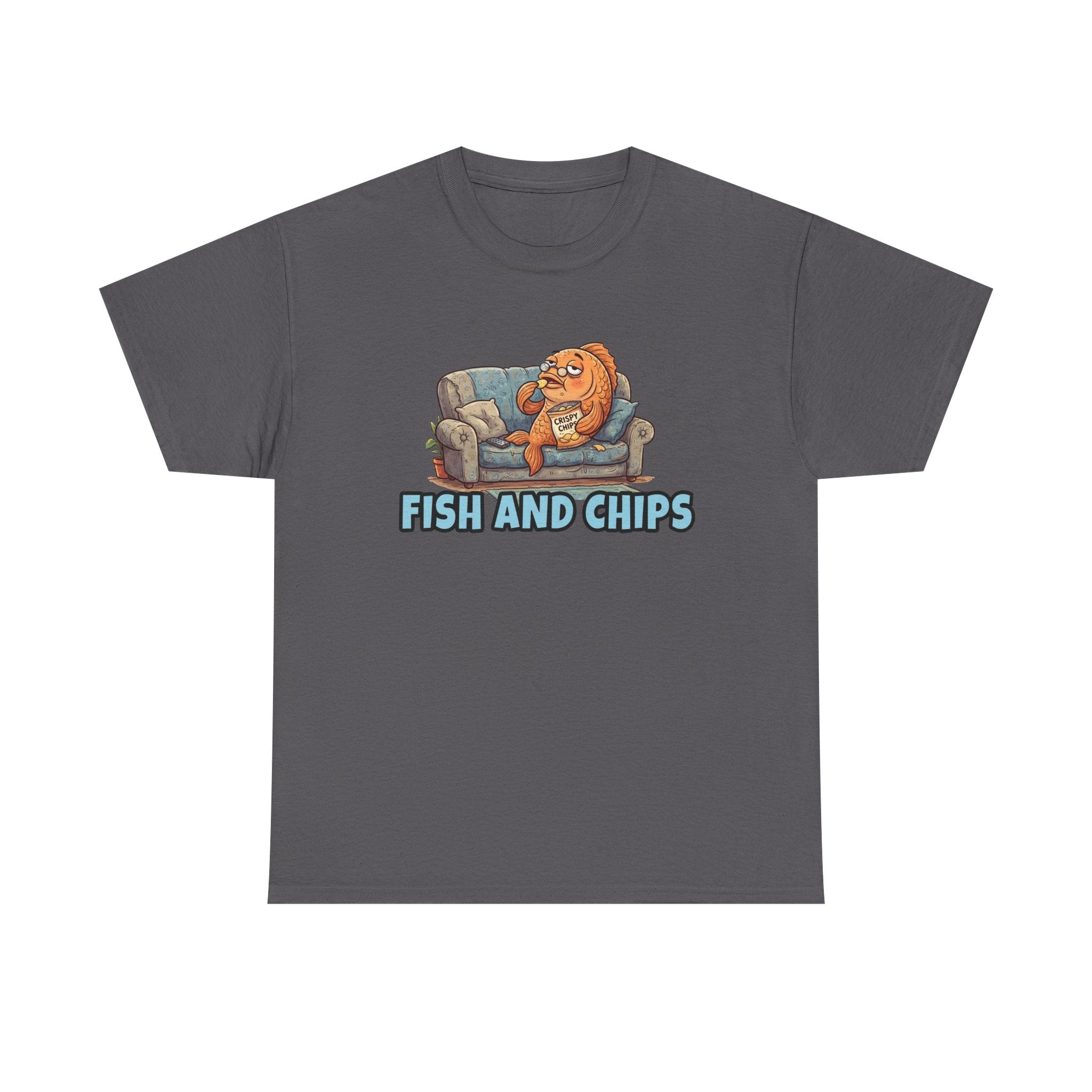 Fish and Chips Shirt — Funny Couch Potato Fish Graphic Tee