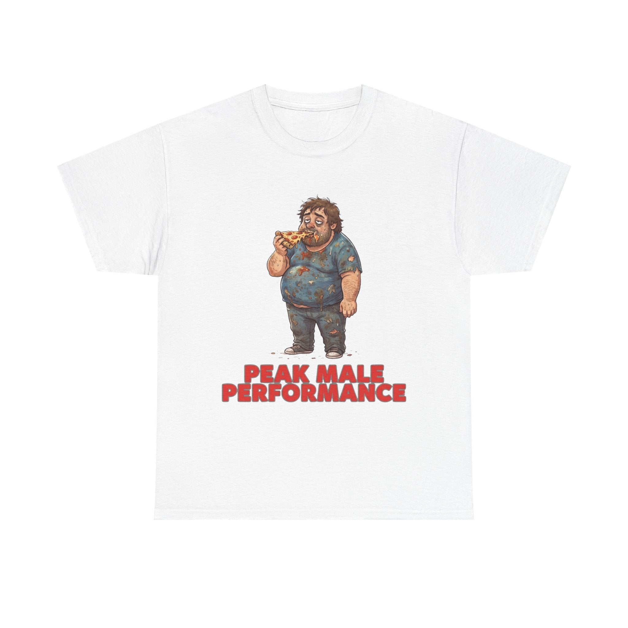Peak Male Performance T-Shirt — Funny Pizza Guy Graphic Tee