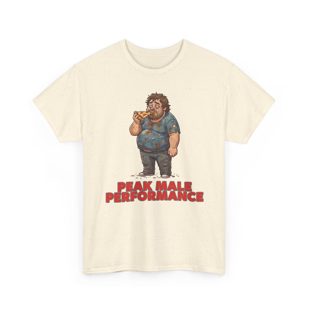 Peak Male Performance T-Shirt — Funny Pizza Guy Graphic Tee