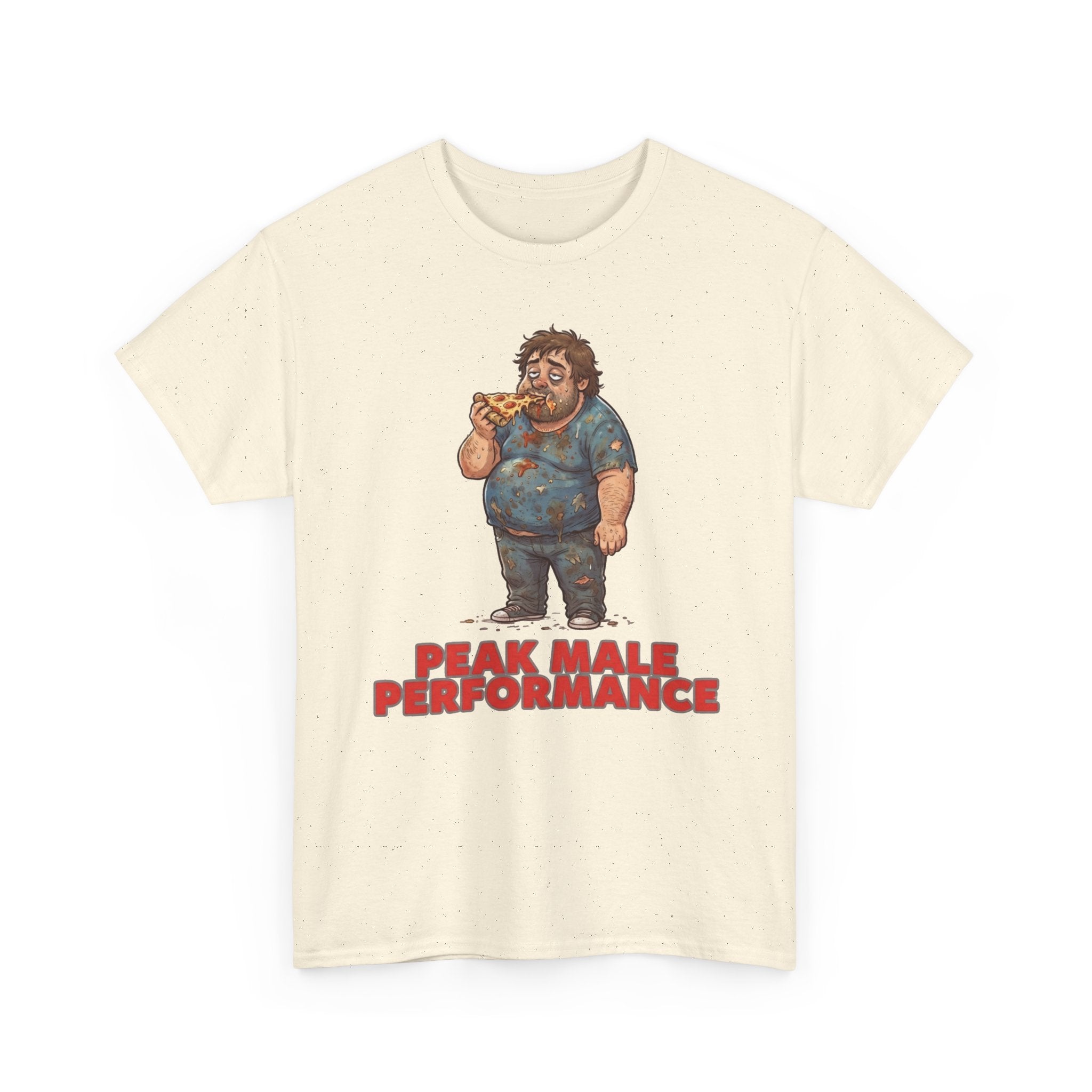 Peak Male Performance T-Shirt — Funny Pizza Guy Graphic Tee