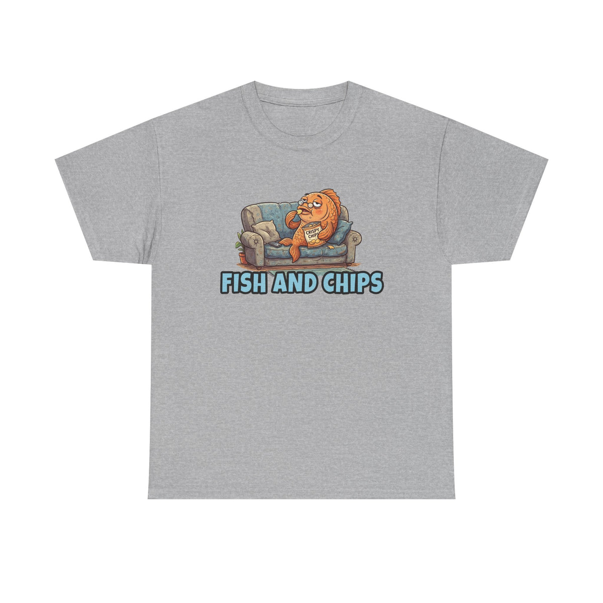 Fish and Chips Shirt — Funny Couch Potato Fish Graphic Tee