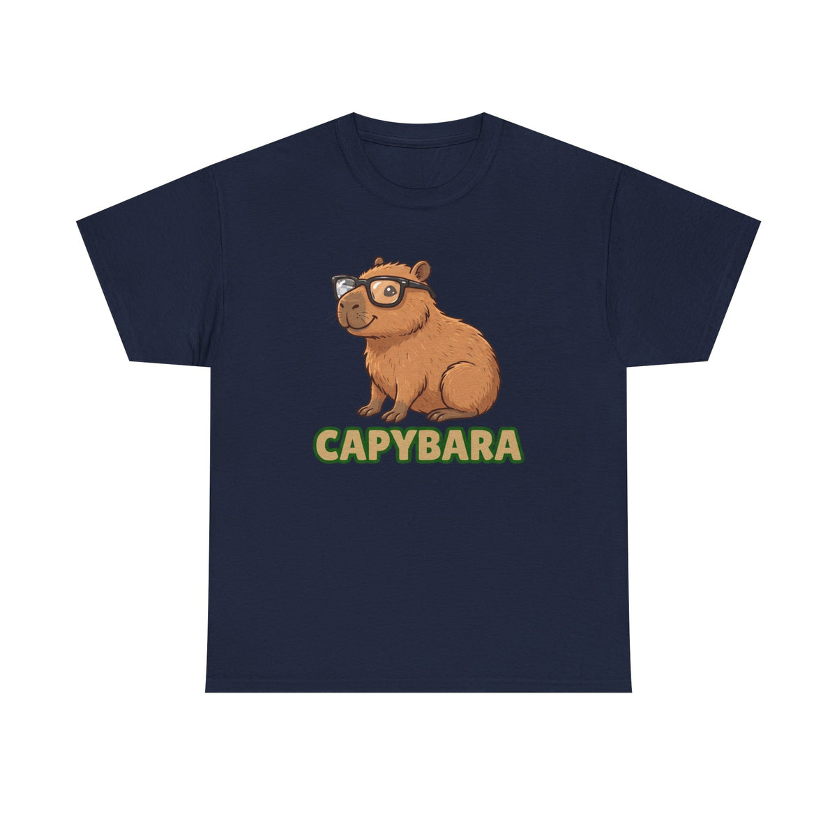 Capybara Graphic Tee - Cute Capybara with Glasses Shirt