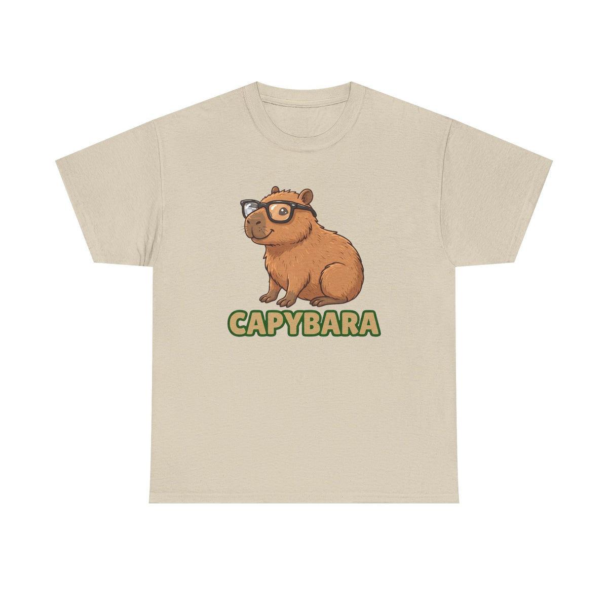 Capybara Graphic Tee - Cute Capybara with Glasses Shirt