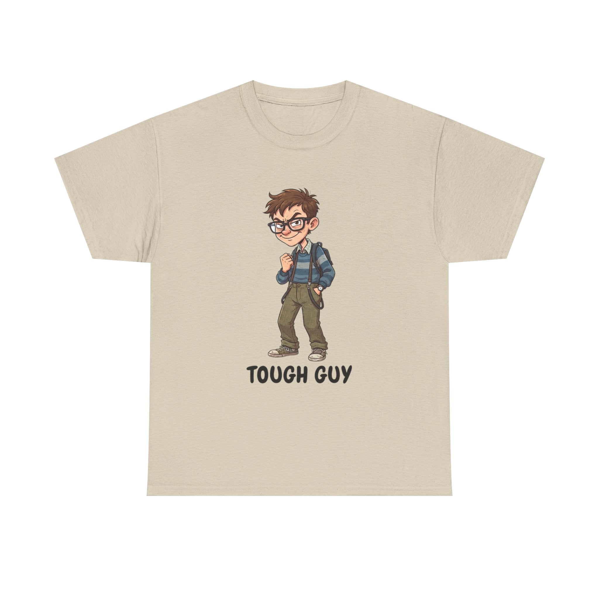 Tough Guy Graphic Tee — Nerdy Tough Guy Illustration T-Shirt