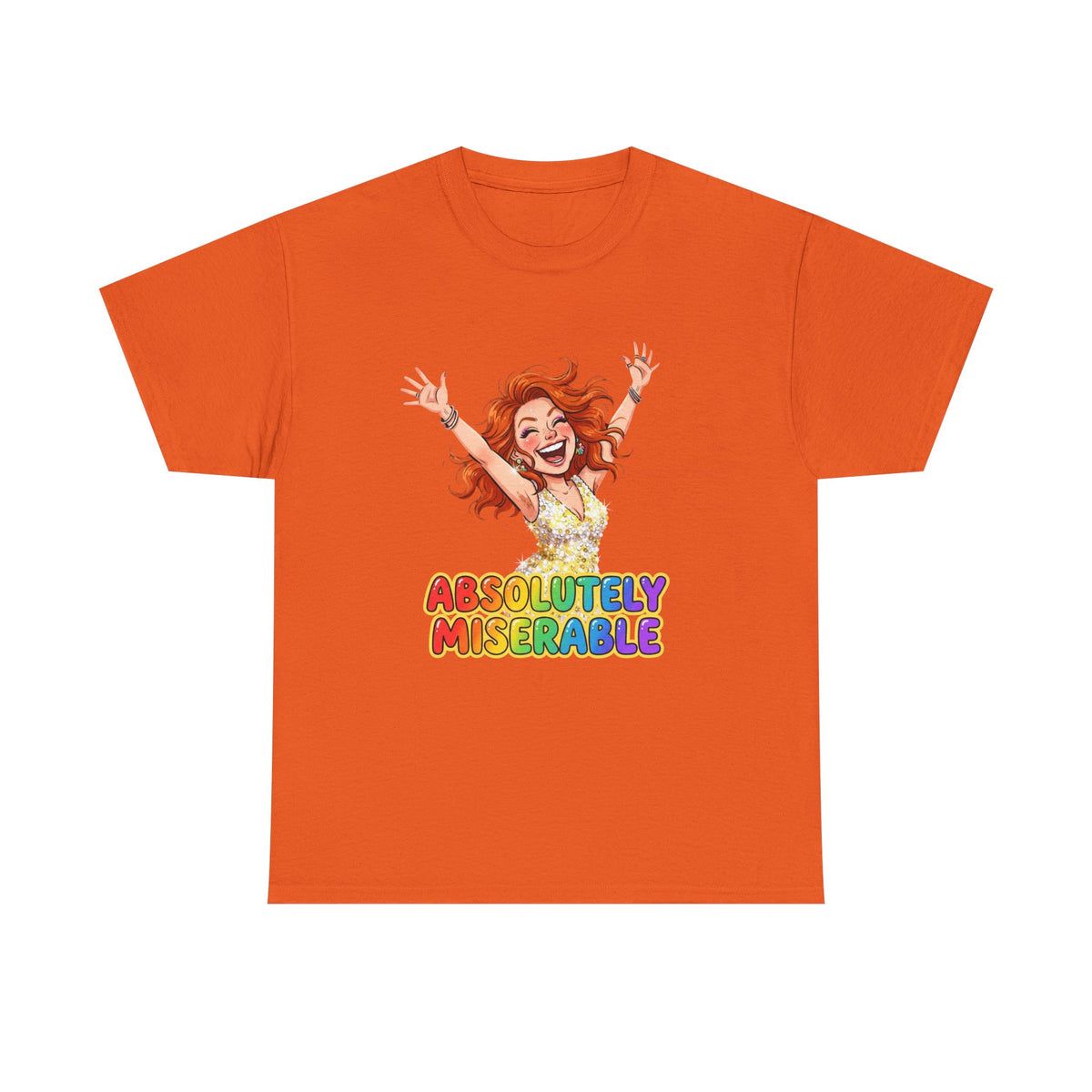 Absolutely Miserable Women's T-Shirt — Funny Redhead Cheer Cartoon Tee